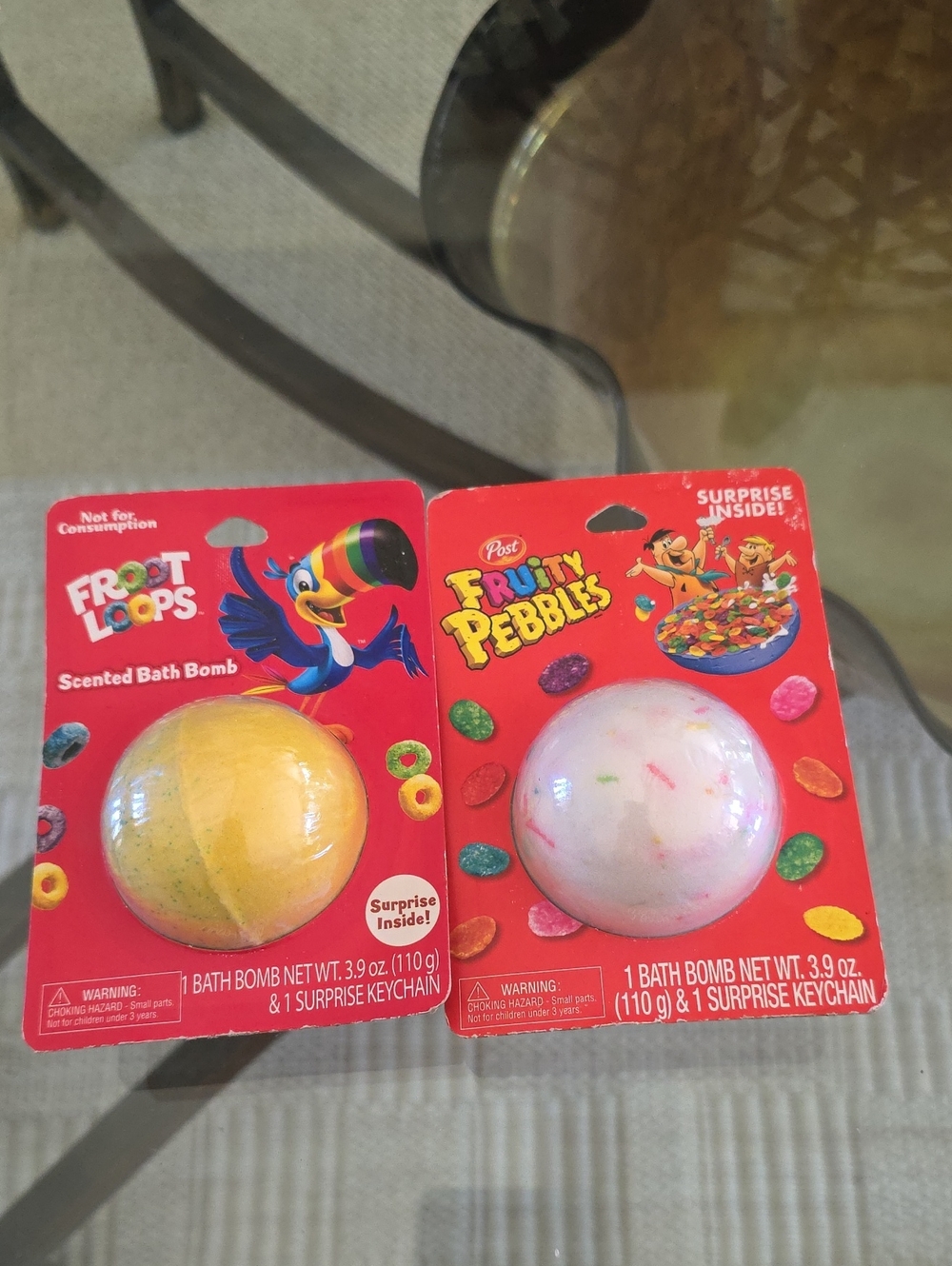 Froot Loops Scented Yellow Bath Bomb with Surprise Keychain